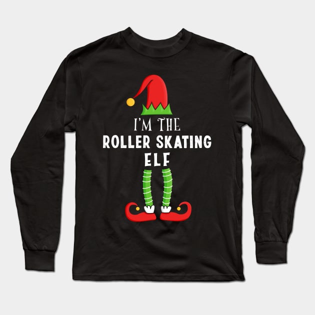 Roller Skating Elf Christmas Matching Family Gift Long Sleeve T-Shirt by qwertydesigns